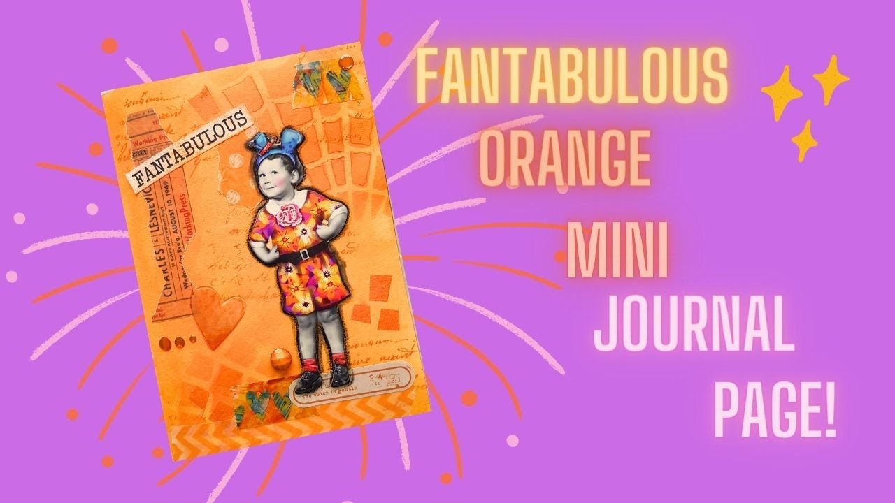Fantabulous Orange Quirky Mini Artjournal Page!