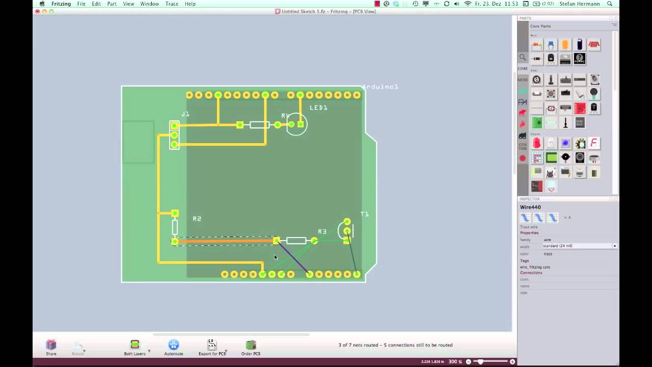 Arduino Lernen Episode 013 -- Platinenlayout mit Fritzing -- Deutsch