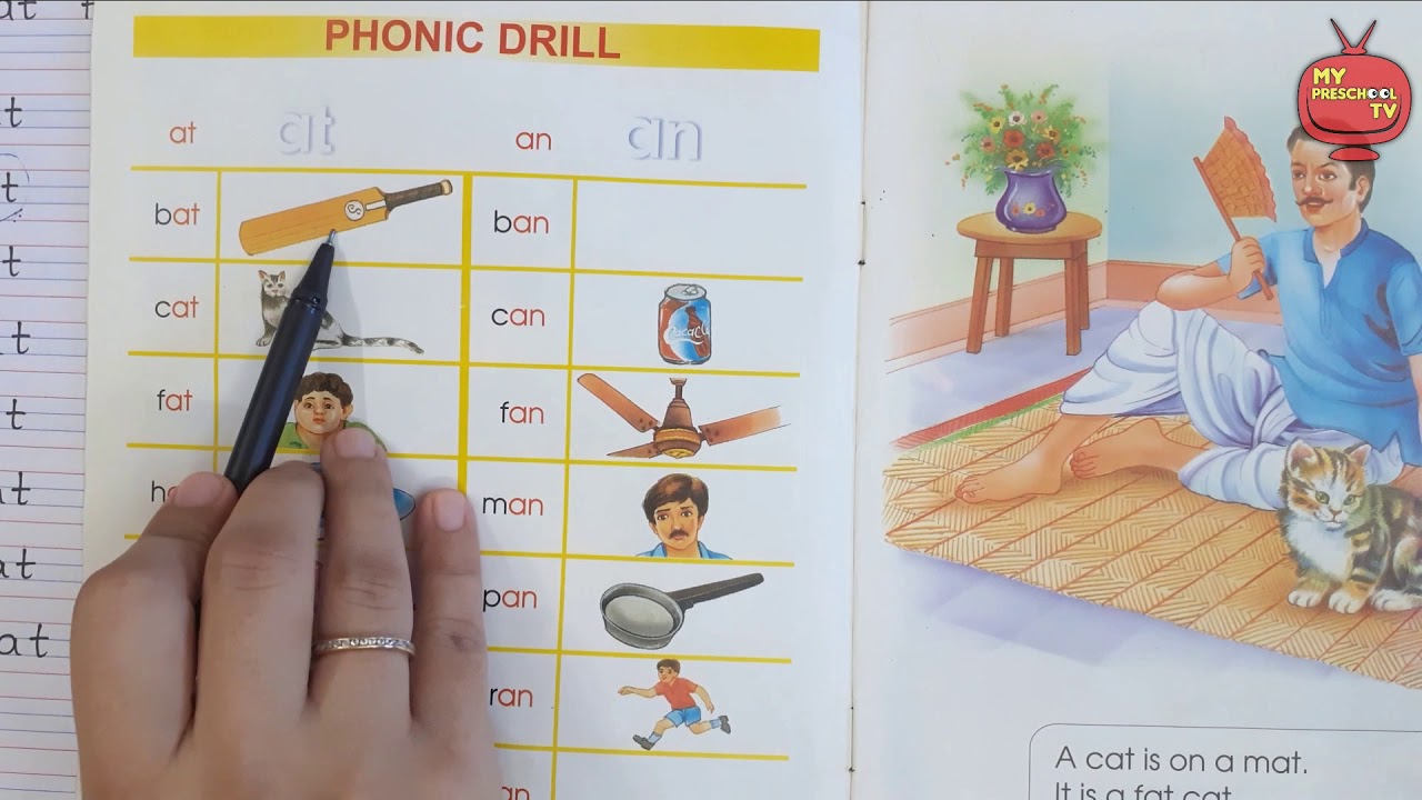 बच्चों को पढ़ना कैसे सिखाएं | Three Letter Words | CVC words | Preschool Learning | #wordfamilies |