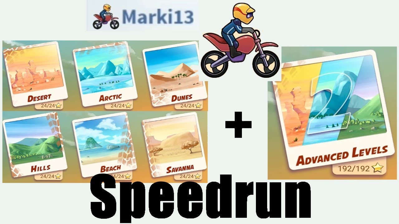Bike Race Speedrun - Standard+Advanced Level Packs with Normal
