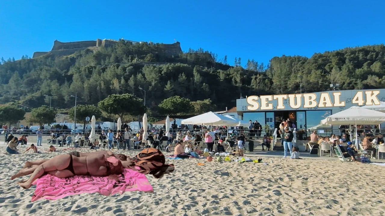 SETUBAL, Praia da Saúde Beach Walk【4K】🇵🇹