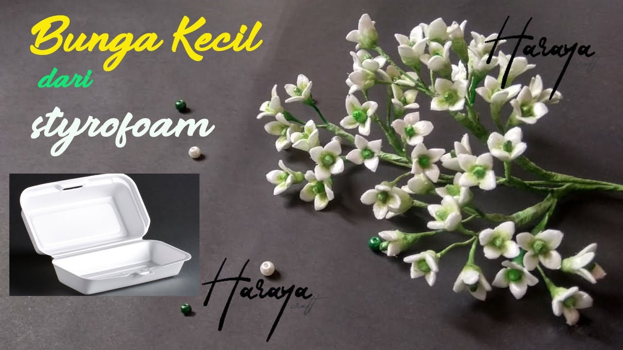 Bunga kecil dari styrofoam ! Bunga Baby Breath dari Styrofoam #flowers #craft
