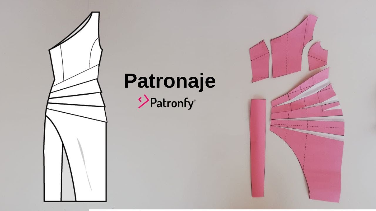 310.-Vestido escote asimetrico| Patronaje