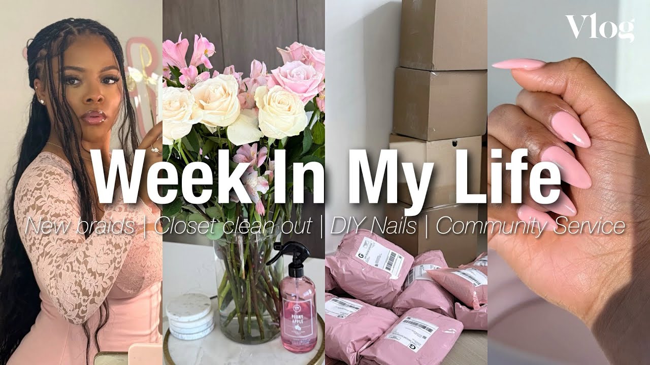 Vlog: Slow Week In My Life 🎀| New Braids , Closet Clean Out Sale , DIY Nails, Errands +MORE 🤍