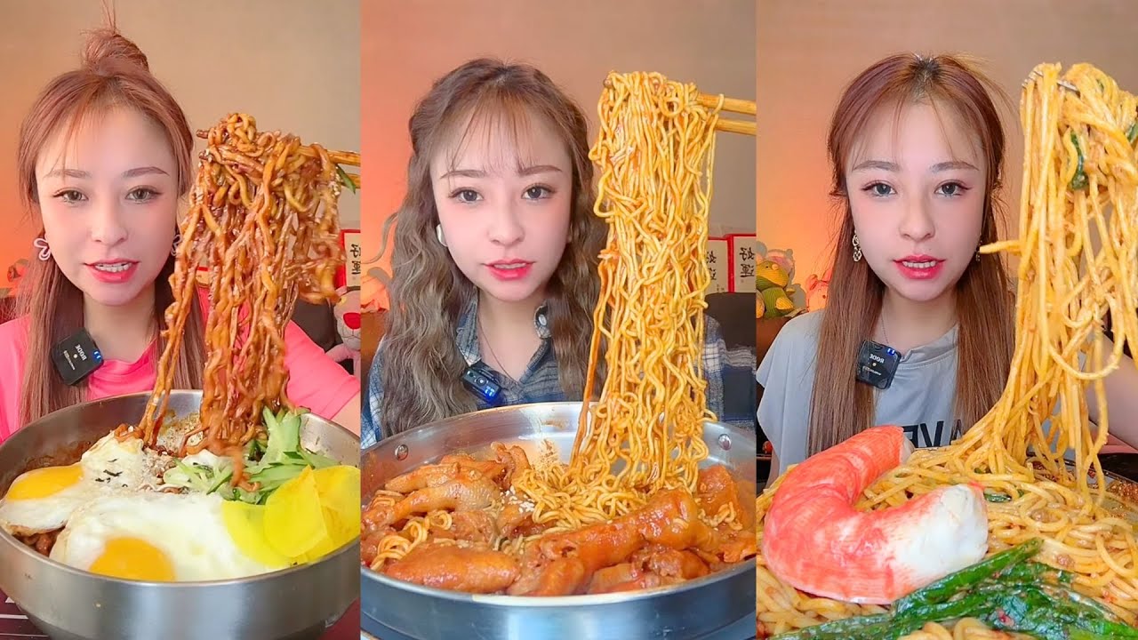 Chili Oil Ramen, Braised Chicken Noodles & Seafood Noodle Mukbang