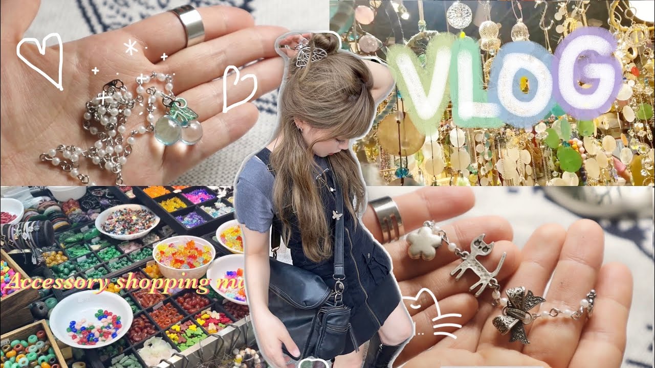 \VLOG 동대문 악세사리 부자재 상가 쇼핑 브이로그･:*+.🤍 빈티지한 느낌의 팔찌 목걸이 만들기 도전!🧚🏻⋆｡히니˚⊹
