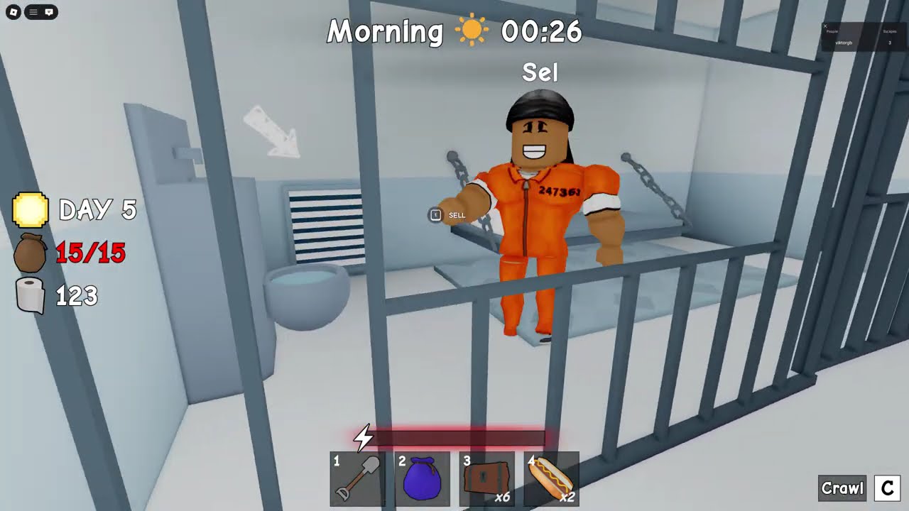 Roblox ⛏️Dig to Escape - How to escape the prison with ROOFTOPS ending Gameplay tutorial guide