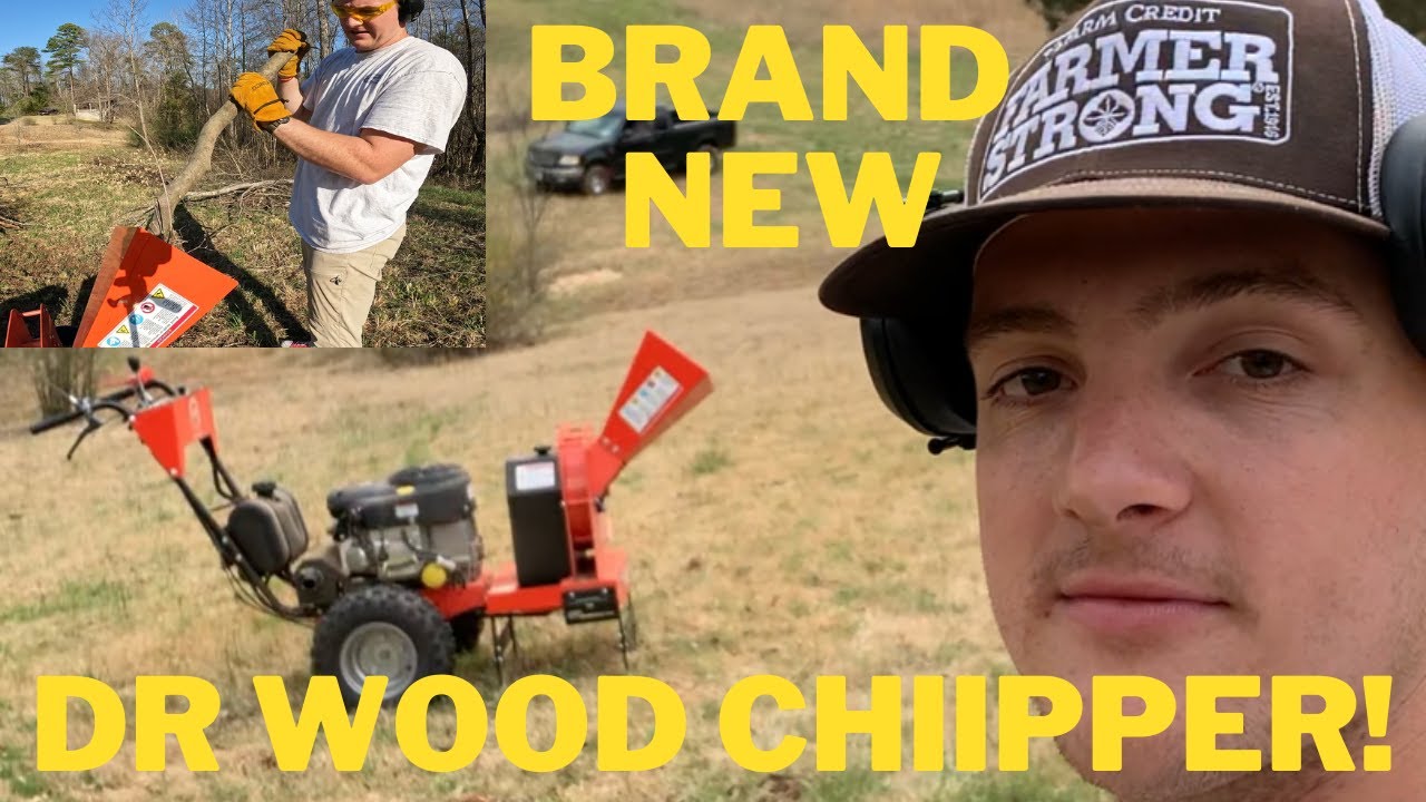 Brand NEW DR WOOD CHIPPER! Clearing The Upper Field After Restoring The Trail To The Cabin