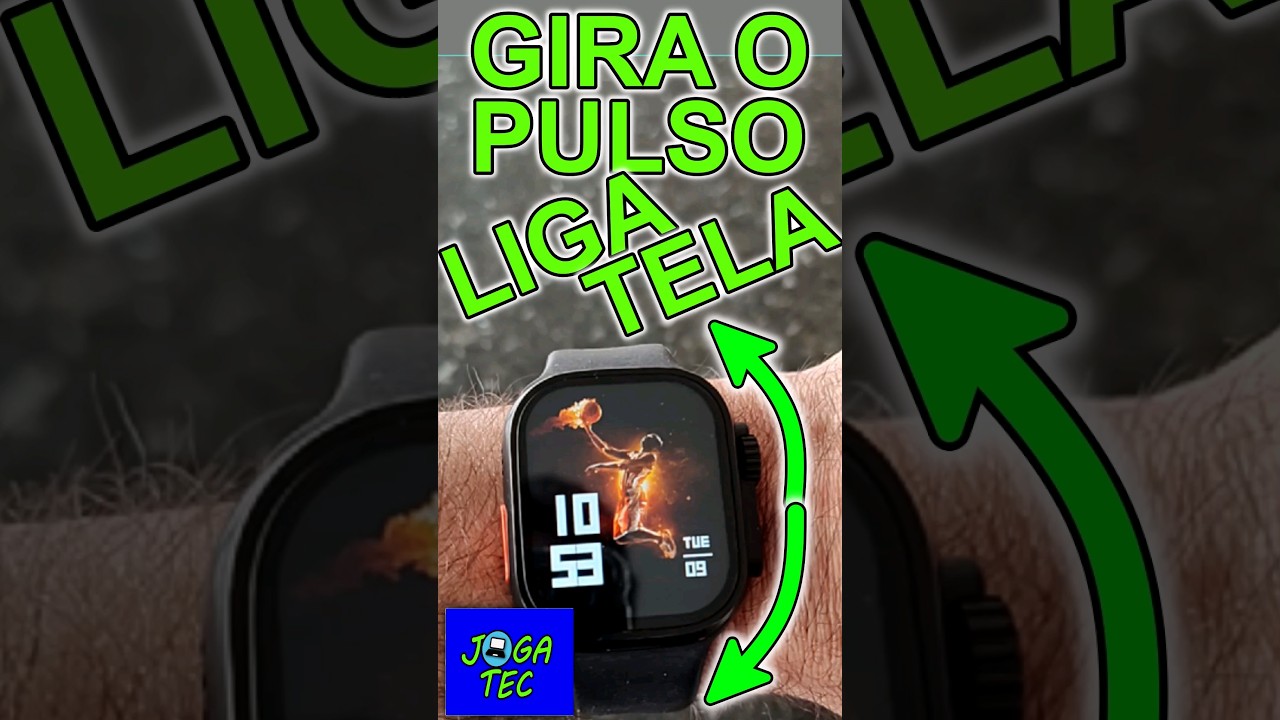 Como Ativar a Tela ao Girar o Pulso Smartwatch - ULTRA9 - DT900