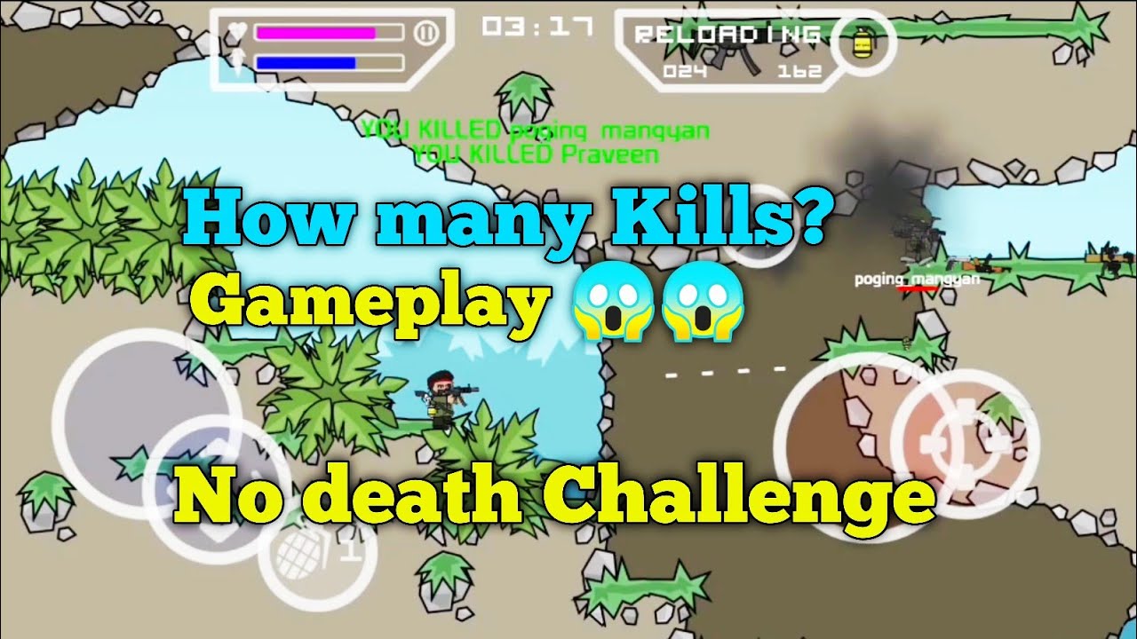 Mini militia no death challenge in jungle map# mini militia new gameplay # 28 kills in mini militia.