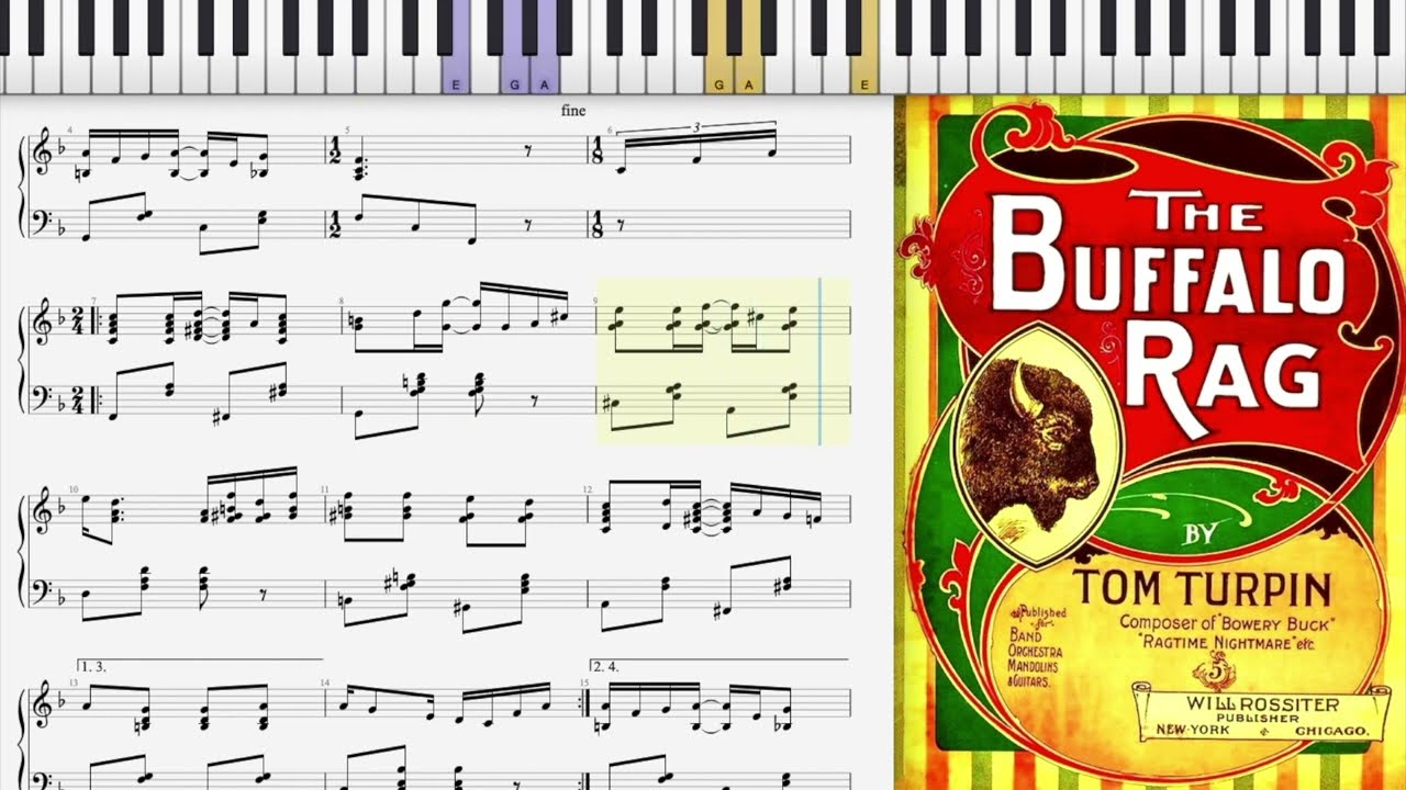 The Buffalo Rag by Tom Turpin (1904, Ragtime piano)