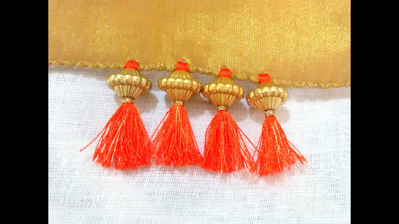 How to do Saree Kuchu with Beads- Design 4