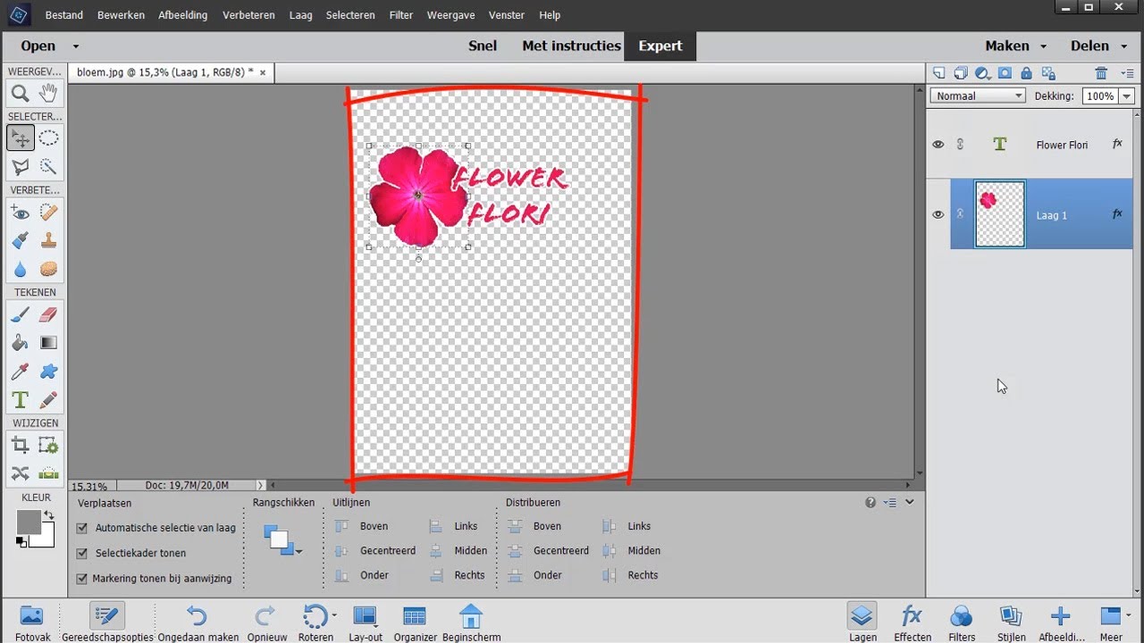 Witte pixels of transparantie verwijderen met Photoshop Elements