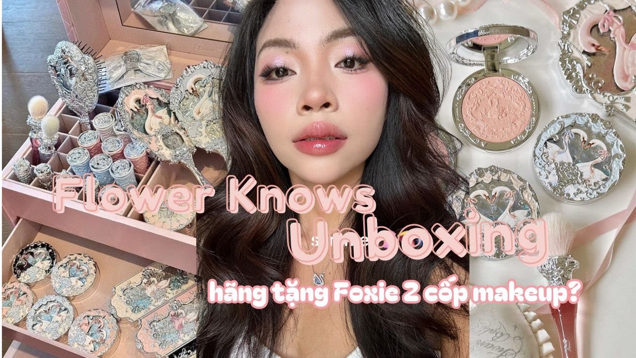 #UNBOXING Flower Knows tặng Foxie 2 cốp makeup FULL?? Full bộ sưu tập Thiên Ngaa #foxiemakeup