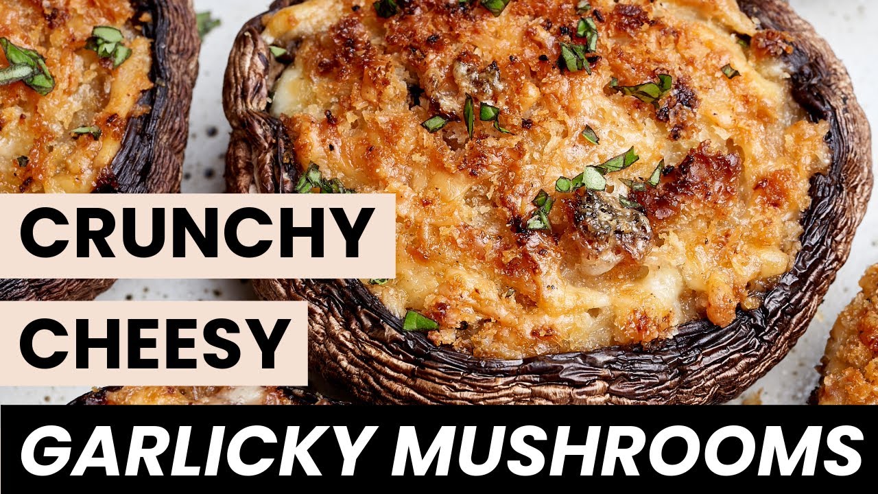 Garlic and Cheese Stuffed Mushrooms | Quick and Easy