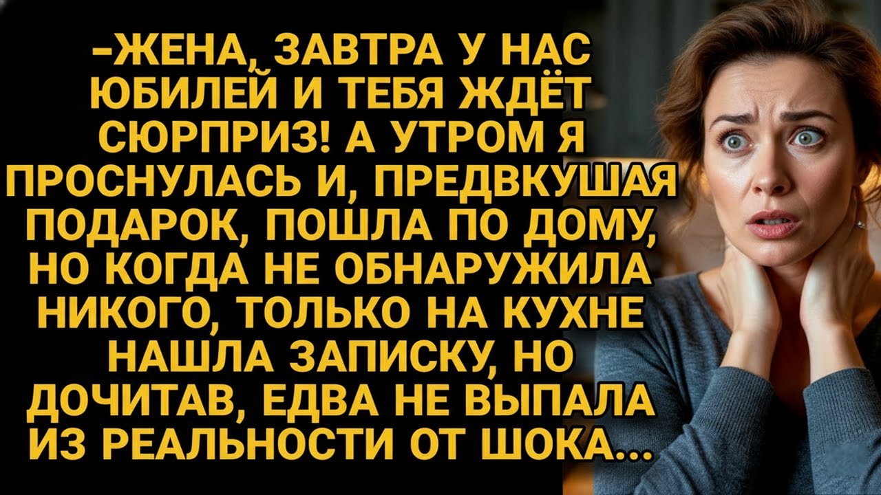 Муж пообещал сюрприз на юбилей, а когда она утром прочла его записку...