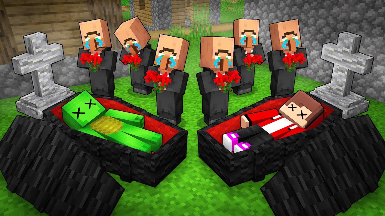 JJ and Mikey Faked Leaving To Prank Villagers in Minecraft (Maizen)