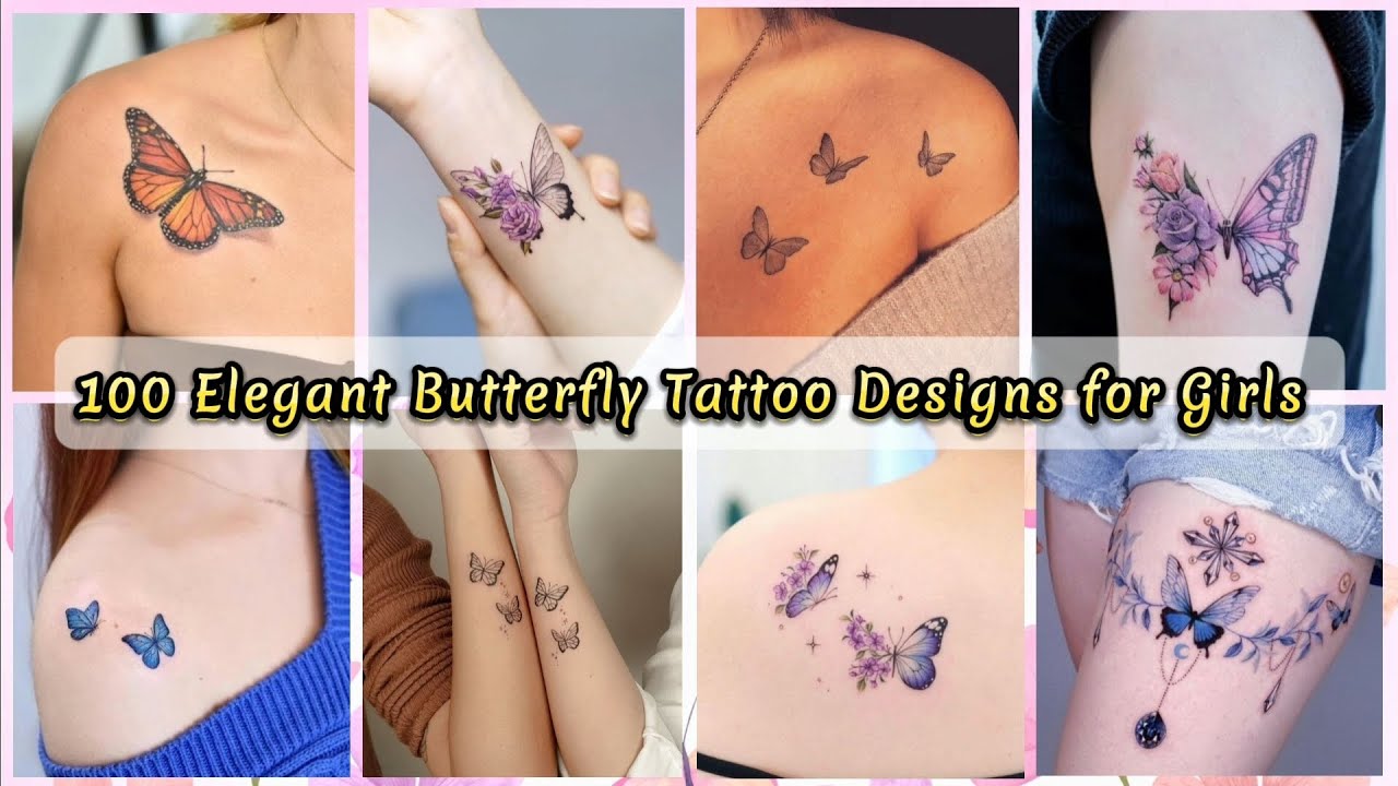 100 Elegant Butterfly tattoo Design Ideas for Girls 🦋💕 Butterfly Tattoos Collection #tattoo #fashion
