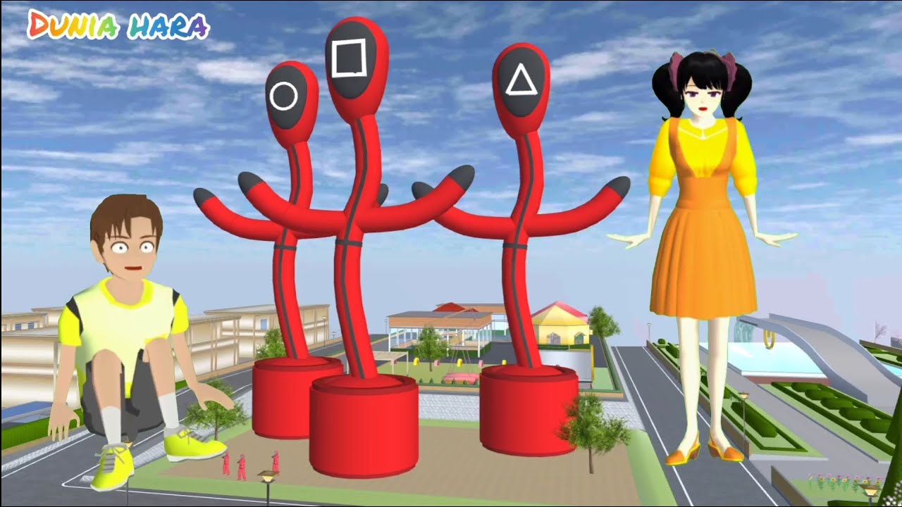 Boneka Squid Game Raksasa Menyerang Kota Sakura. Yuta Ketemu Kaktus Menari | Sakura School Simulator