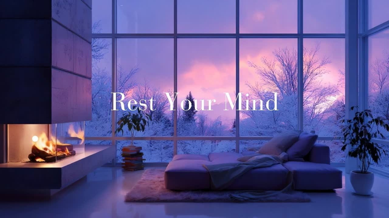 【Cozy BGM】Soft Piano to Let Go of Busy Thoughts  | Fireplace Sounds for a Quiet, Healing Night