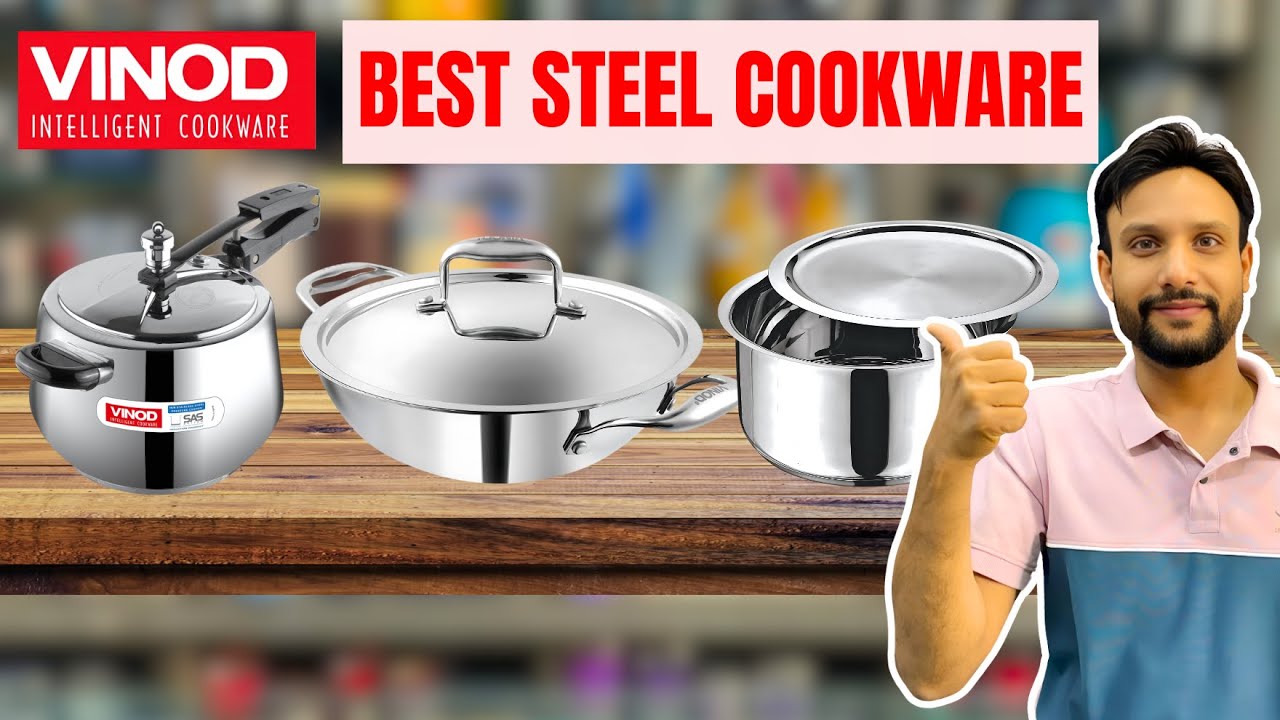 VINOD'S Best Quality Stainless Steel Cookware | Triply Steel Kadai, Stainless Steel Tope & Cooker