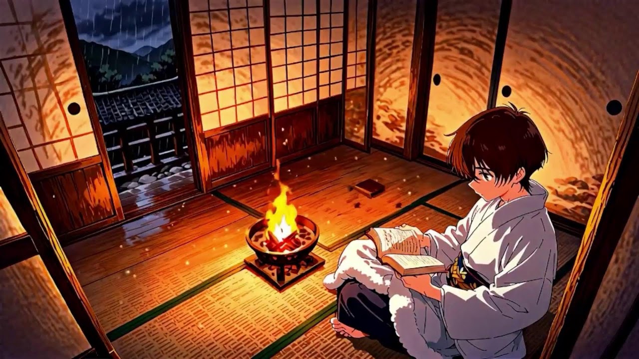 🎵Zen Ambient LoFi Music | 📔 Study, Focus or Relax with Soft Rain and Fire Crackle Sounds Vol. 53