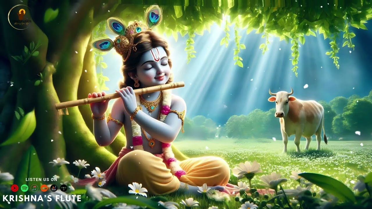 Peaceful Krishna Flute Music | Relaxing & Soothing Indian Sounds for Study & Sleep