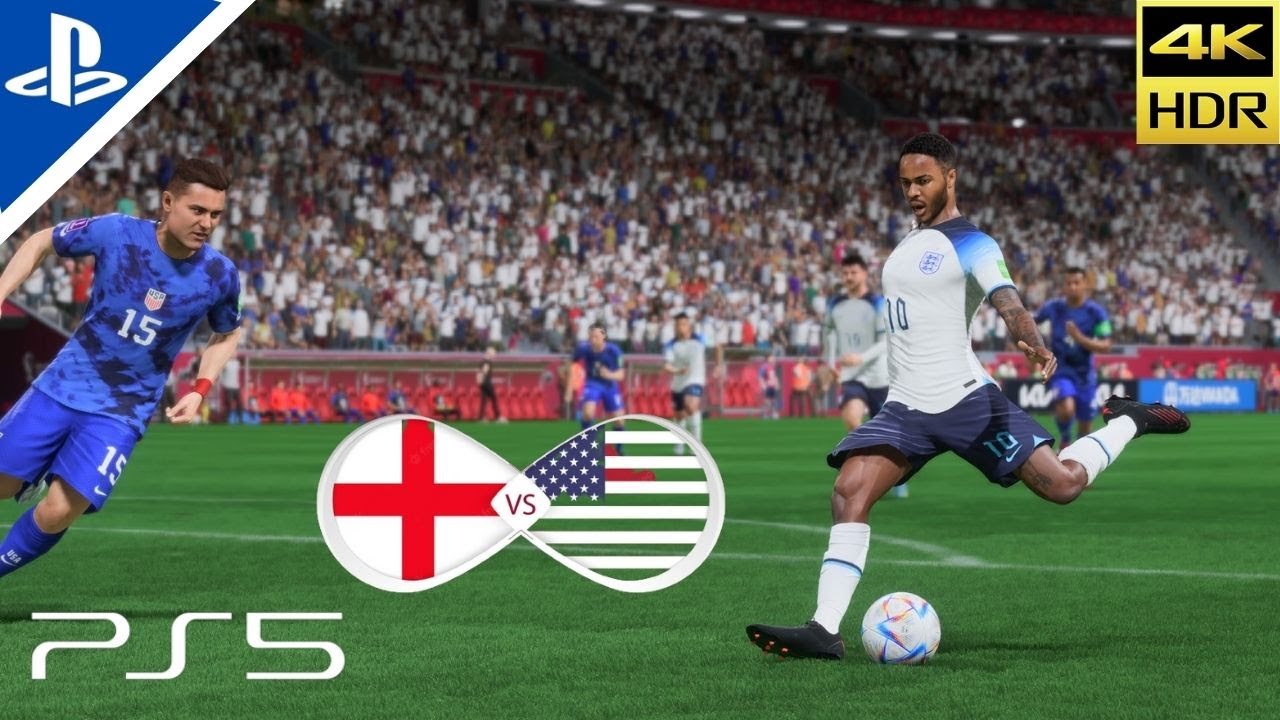 FIFA 23 | Inglaterra X Estados Unidos. Qatar 22. Partida completa 4K Ultra HD. Copa do mundo 2022