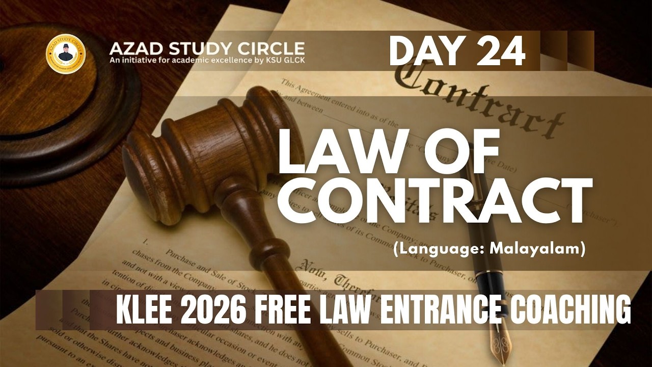 Day 24 - Law of Contract | KLEE Coaching | CUSAT | CLAT | Malayalam