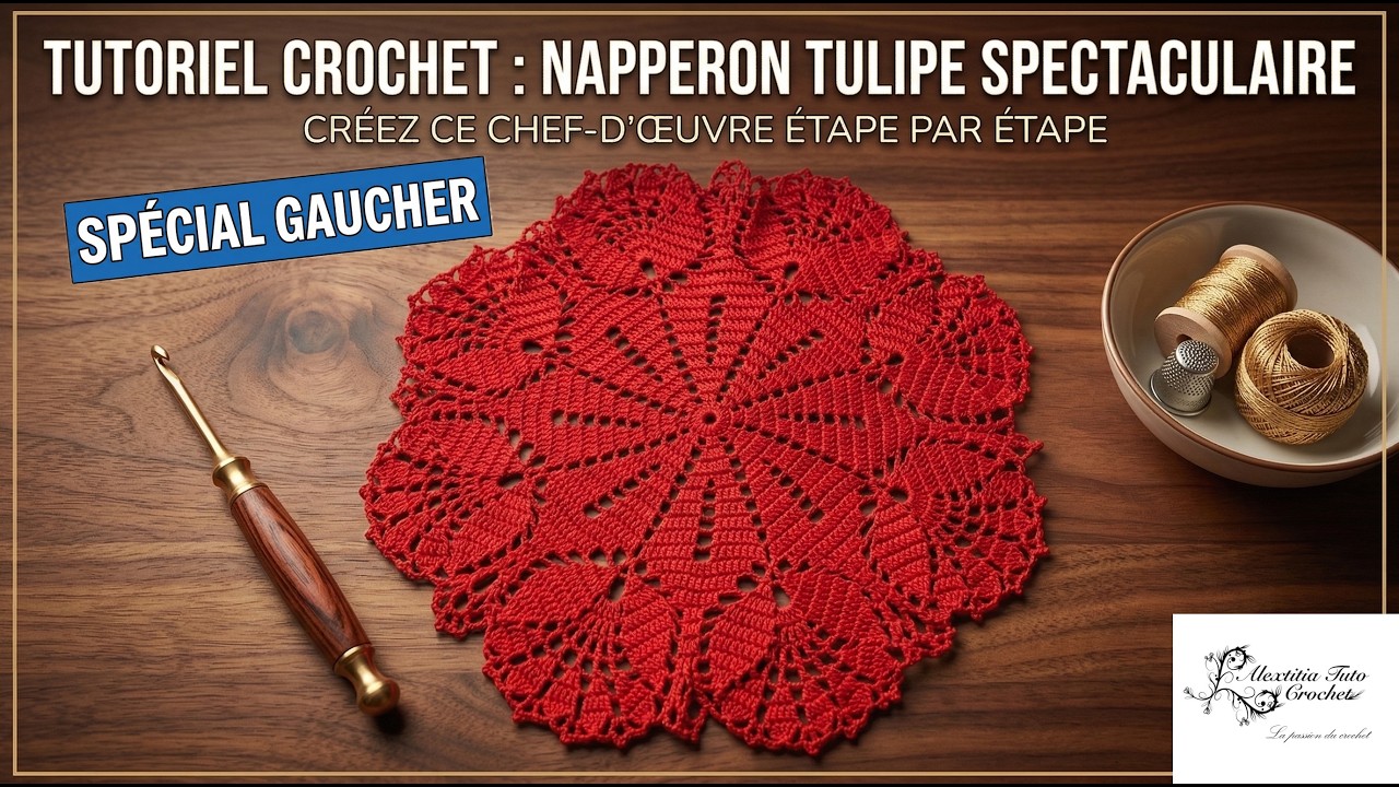 Tuto napperon tulipe au crochet spécial gaucher @Alextitia Tuto Crochet