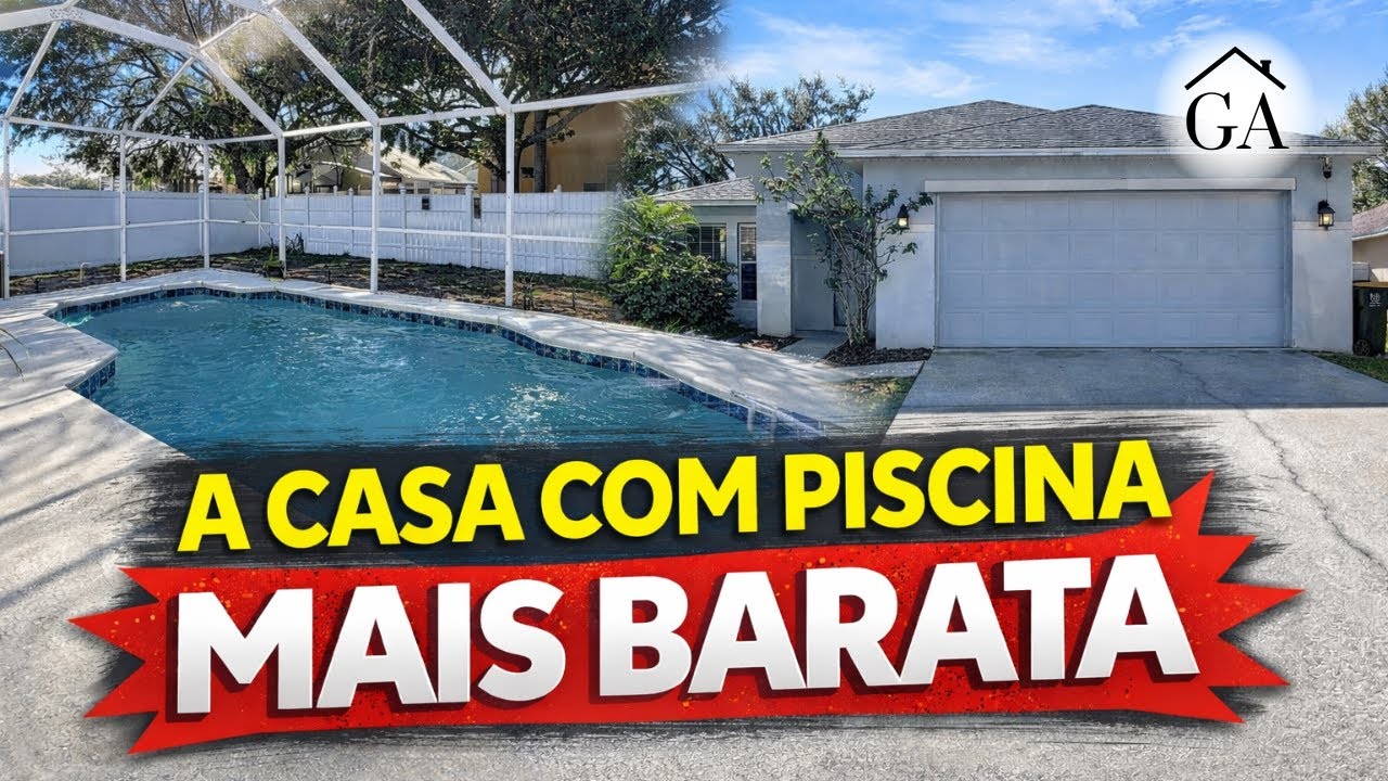 A CASA MAIS BARATA COM PISCINA QUE J&Aacute; MOSTREI NO CANAL! PERTO DE TAMPA E DE #orlando  NA FLORIDA!