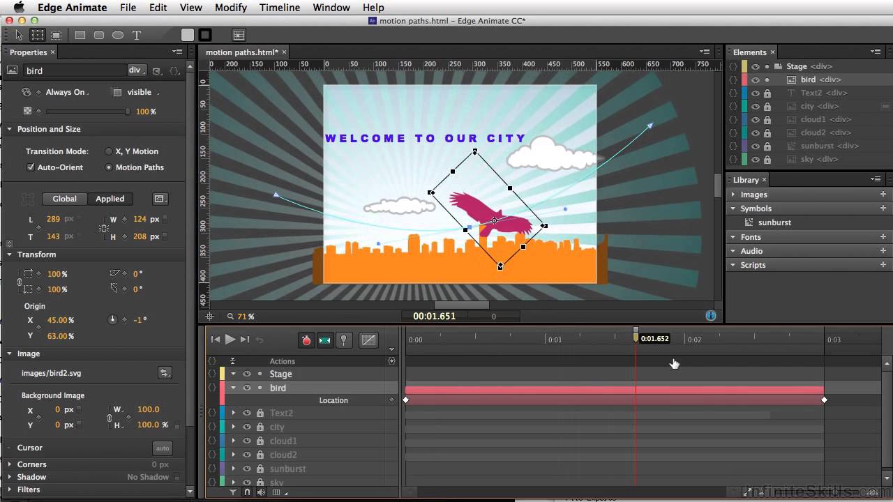 Adobe Edge Animate CC Tutorial | Motion Paths