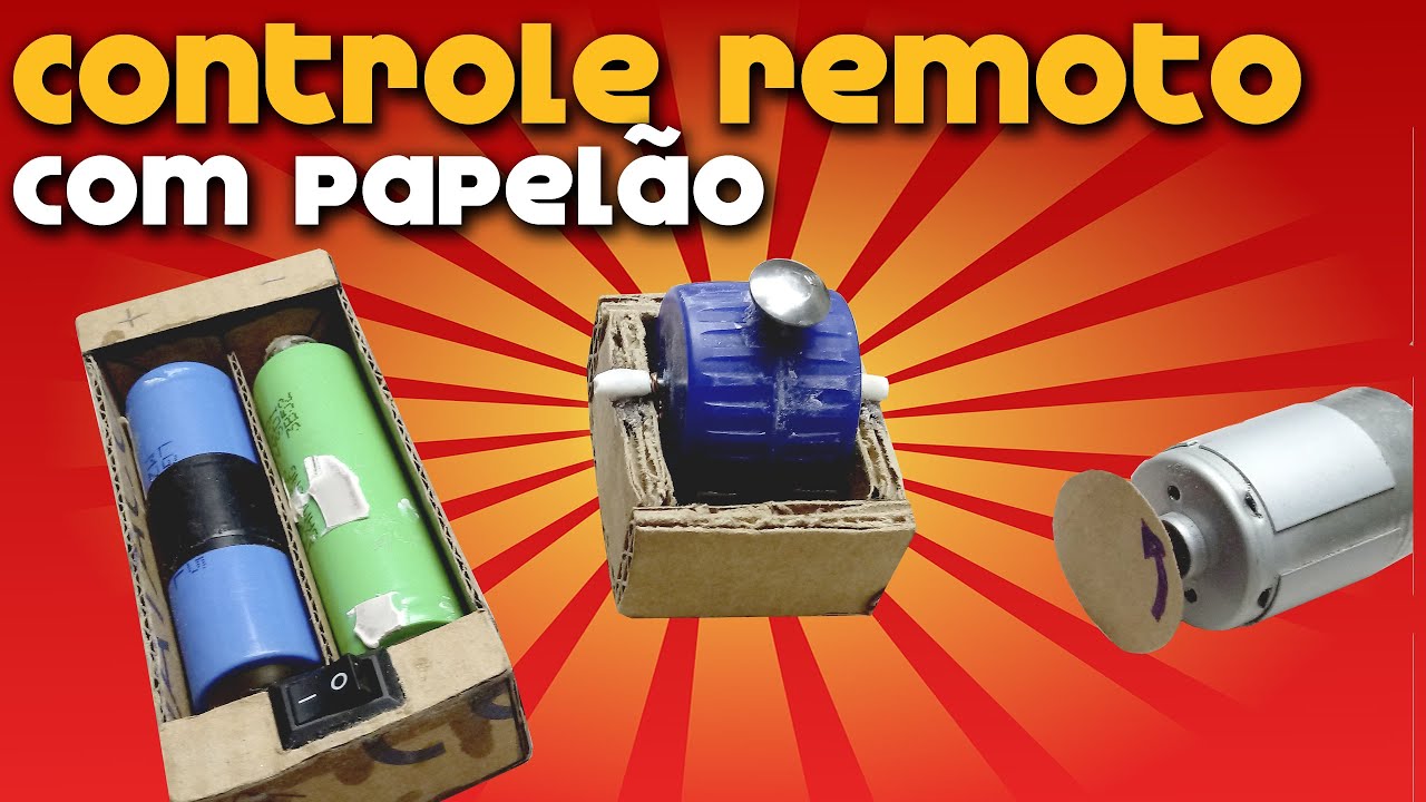 como fazer um motor girar para os dois lados: Controle remoto de papelão simples de fazer