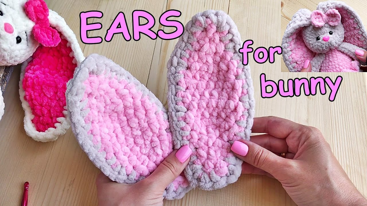 Colored ears for bunny  😍 Master class / Crochet bunny Tutorial & Pattern / Part 3