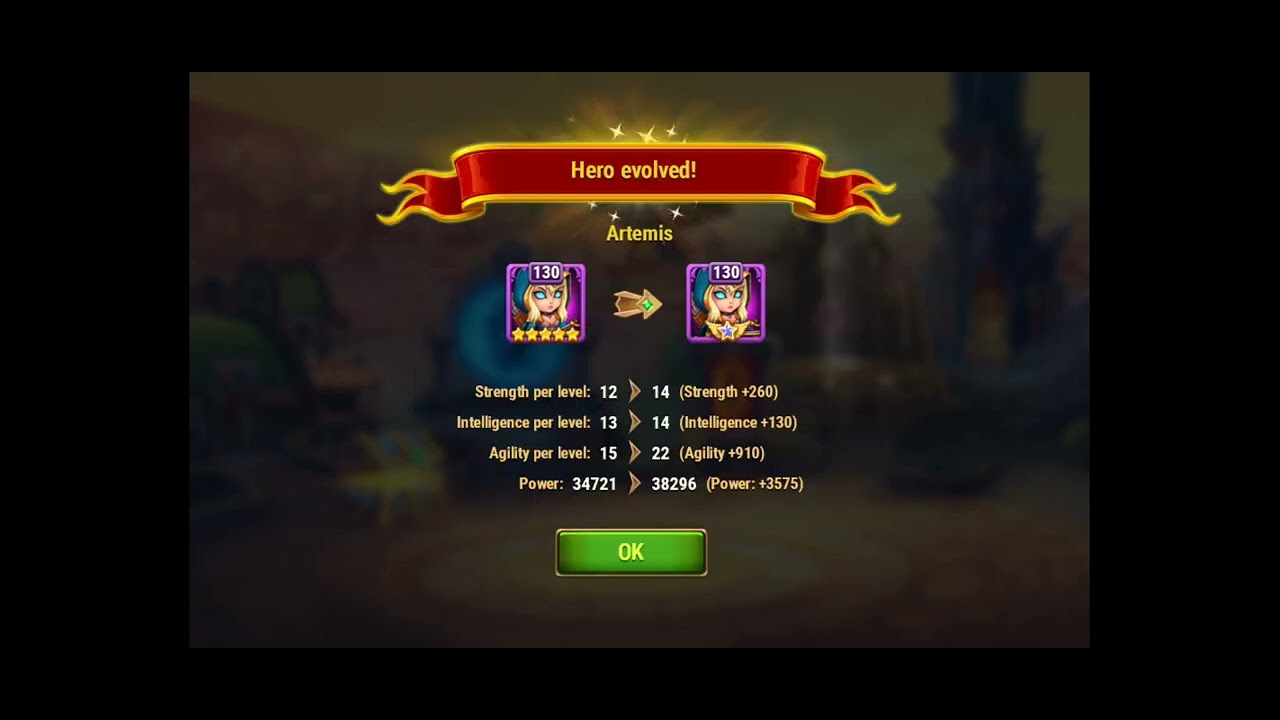 Evolve Artemis to 6-Stars, hero wars