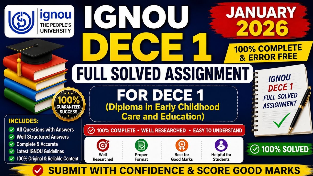 IGNOU DECE-1 Solved Assignment 2026-27 | Complete Solution📚📘