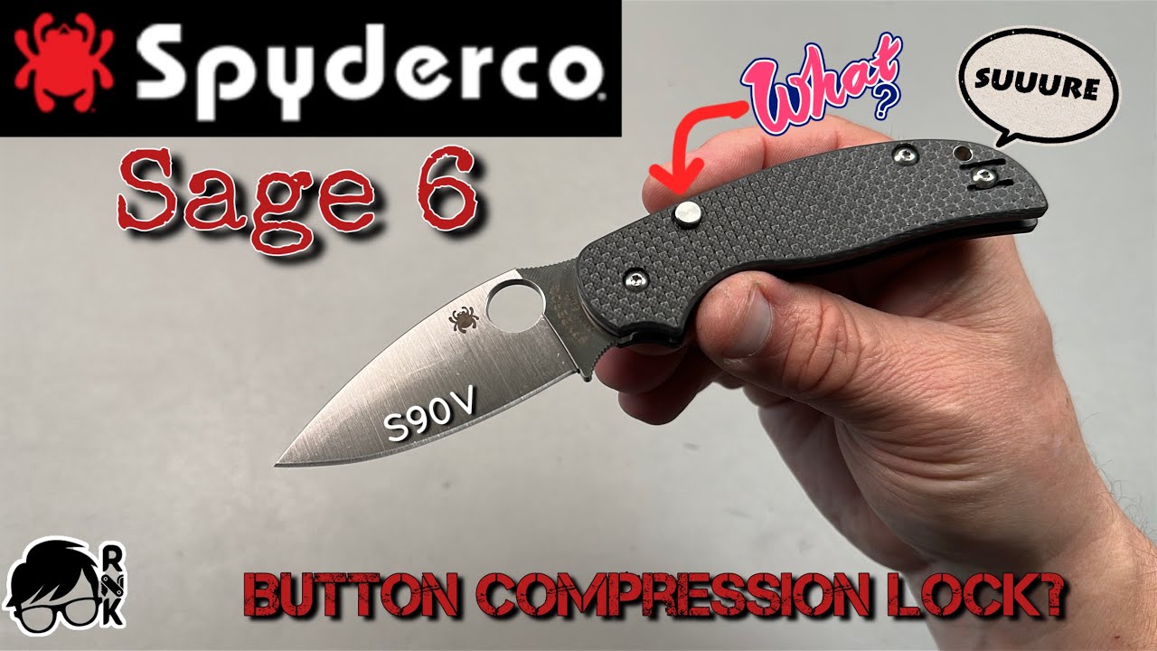 Unboxing/1st impressions of my new Spyderco S90V/carbon fiber/button compression lock Sage 6 knife