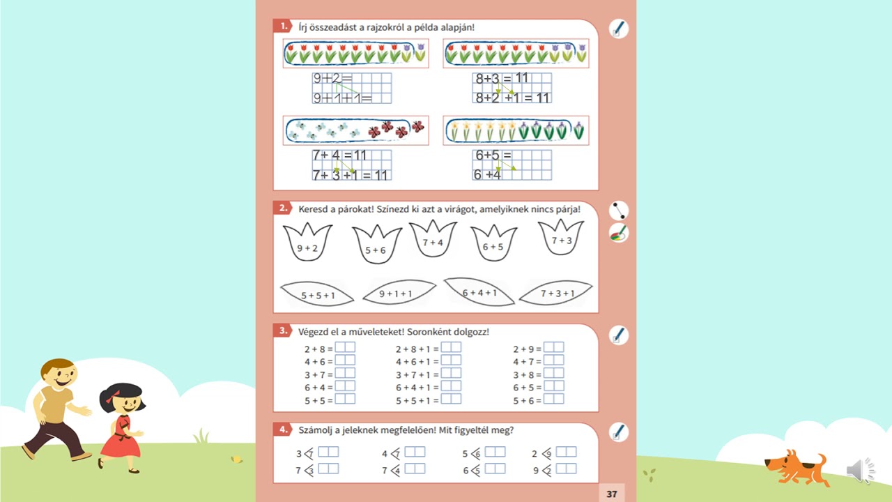 Matematika 1. osztály - tízes átlépés ( a 11) OFI-matematika