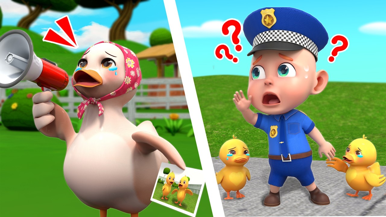 Police Rob Helps the Lost Duckling | Animal Rescue Song | Rosoo - Nursery Rhymes & Kids Songs