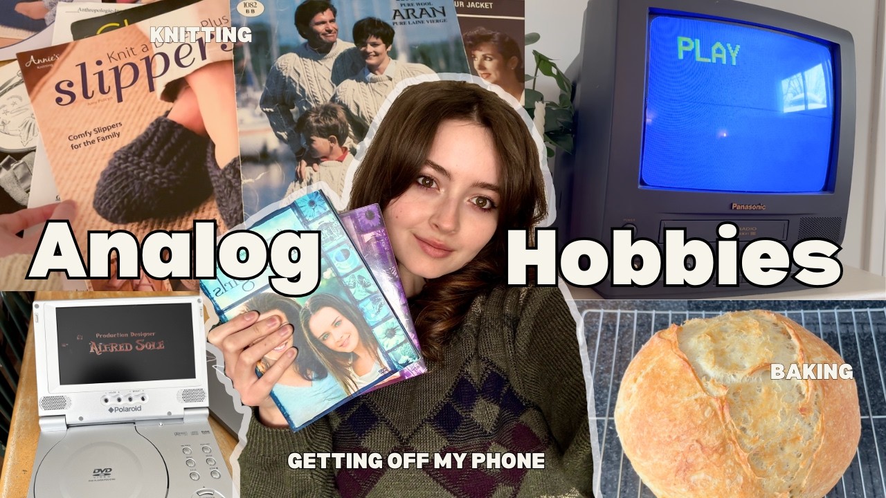 Slowing Down with Analog Hobbies | Knitting, Baking & Physical Media ☕📖