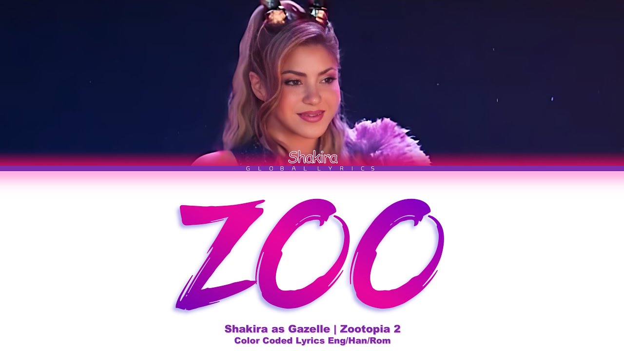 Shakira  - Zoo (From Zootopia 2) Lyrics Video (Color Coded Lyrics)