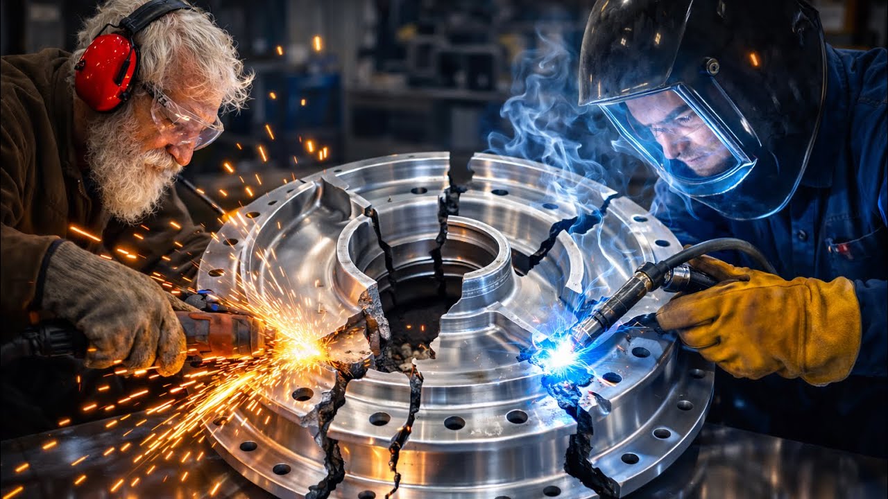 Young Mechanic Fixes Completely Broken Aluminium Wheel Hub Like Brand New! Amazing Skill