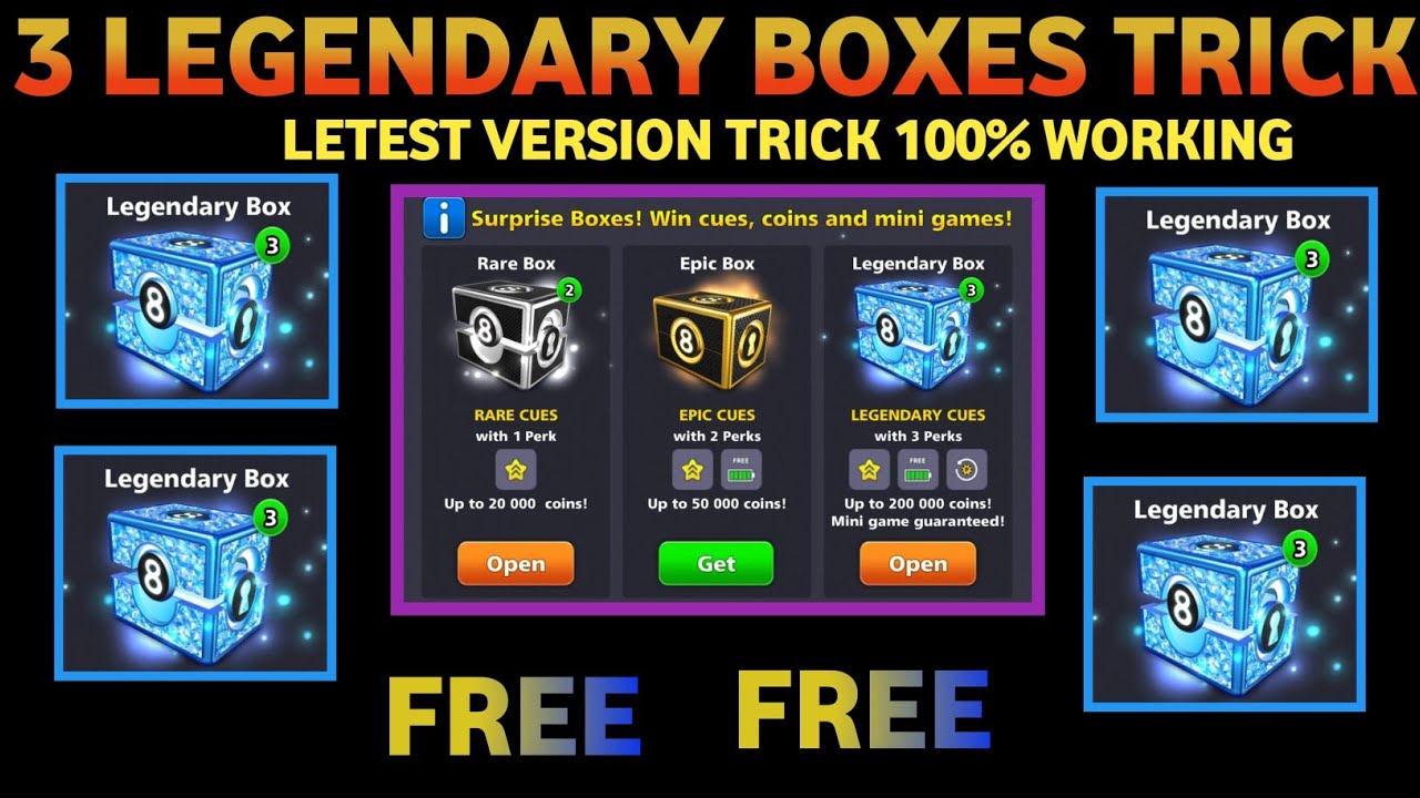 3 legendary box trick | free legendary boxes trick 2023 | 3 legendary box latest version trick