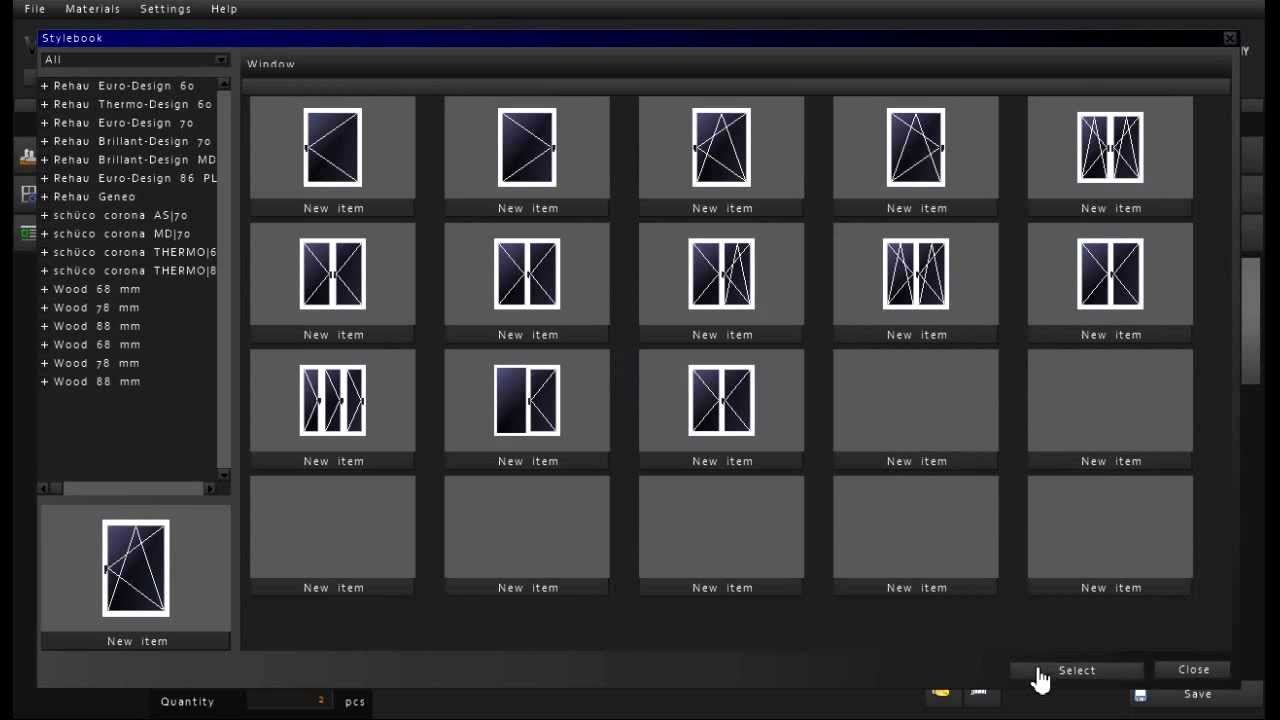 Window quoting and manufacturing software for uPVC window & door