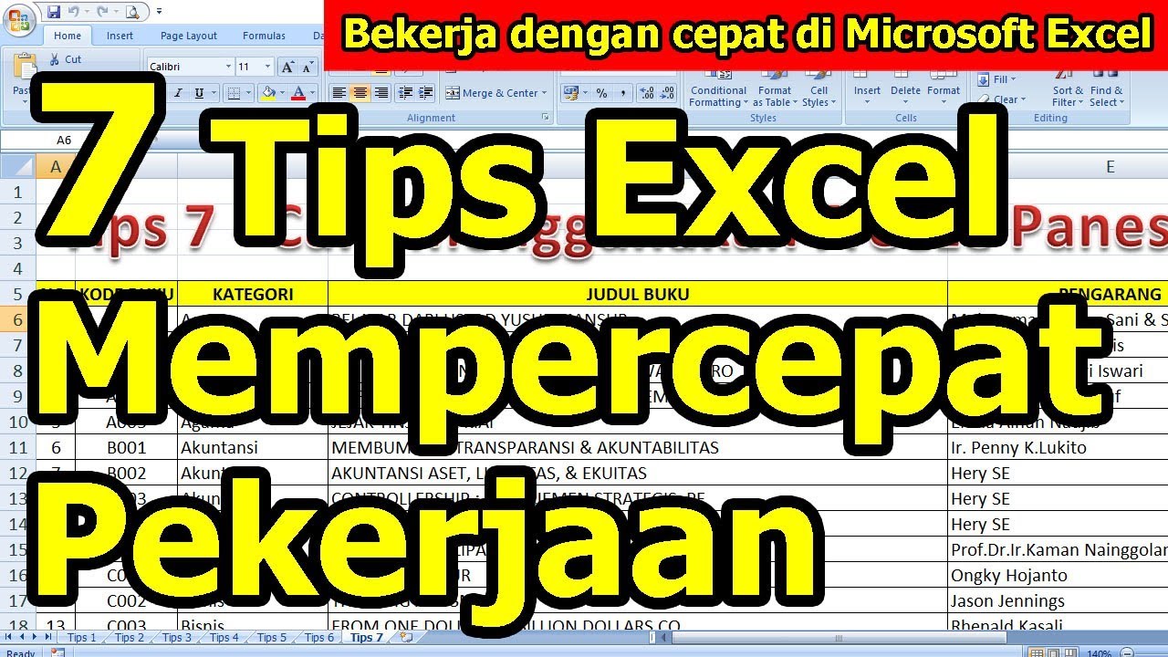 7 Tips Bekerja Dengan Cepat di Microsoft Excel