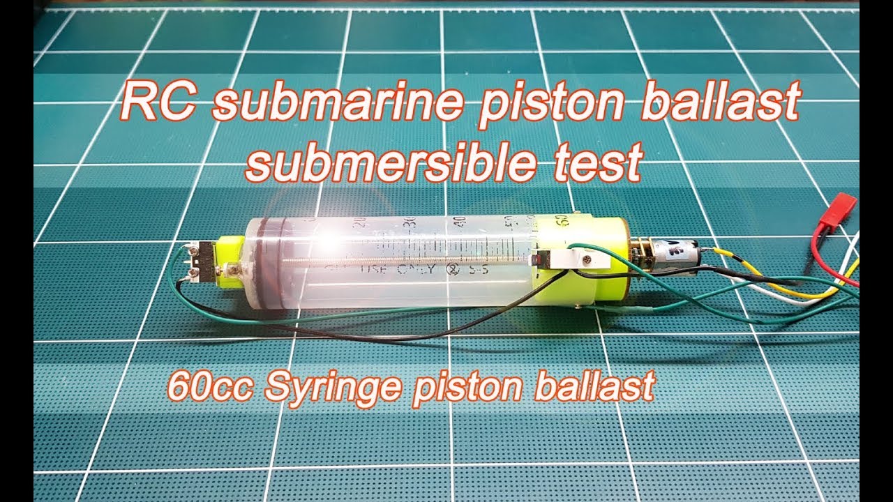 RC submarine piston ballast submersible test
