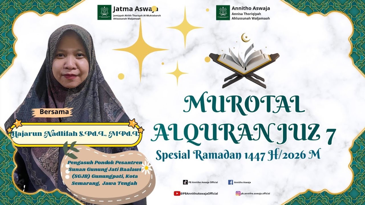 Murotal Alquran Juz 7 Bersama Ning Hajarun Nadlifah dari Ponpes SGJB Gunungpati Kota Semarang 