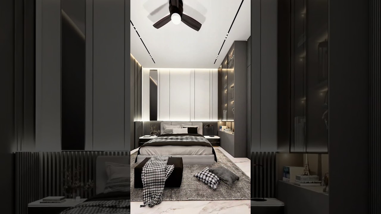 Monochrome Bedroom Goals 🖤🤍      #interiordesign #bedroomdesign #designideas  #bedroomgoals