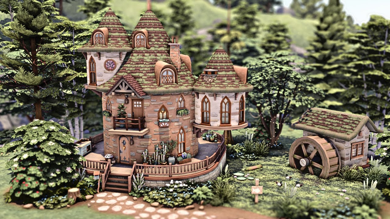 SECRET COTTAGE 🍄 The Sims 4 Speed Build | No CC