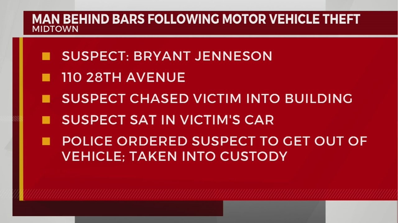 Man arrested following vehicle burglary in Midtown
